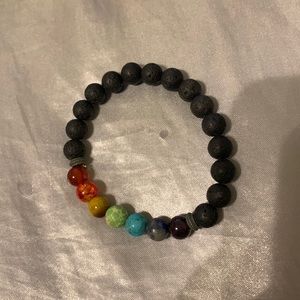 Lava Stone Chakra Bracelet